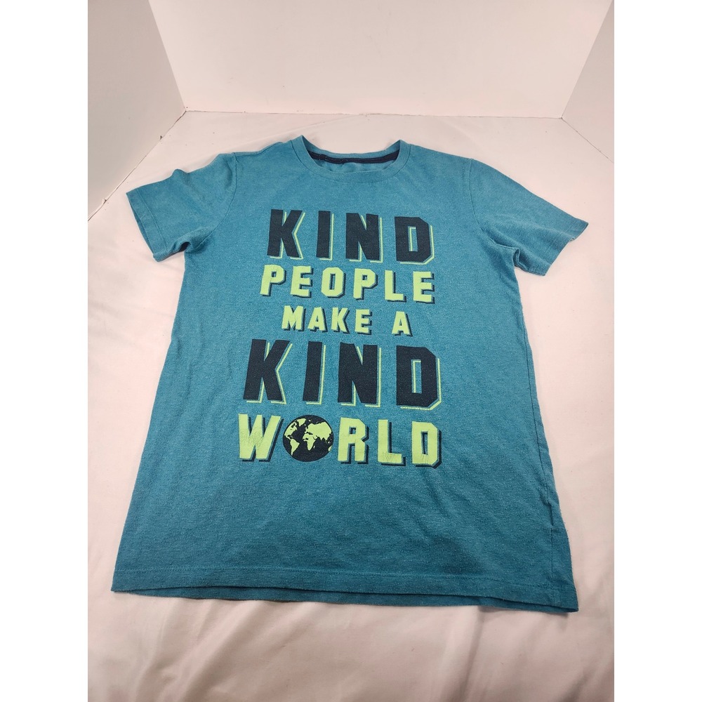 Boys Kind People Make A Kind World Graphic Tee Blue XL 14-16 Short Sleeve Shirt